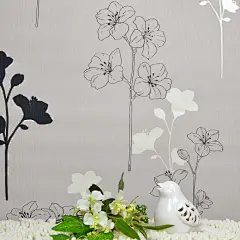 艾亿壁纸 浪漫田园 电视墙 背景 PVC 卧室 房间黑白温馨墙纸包邮