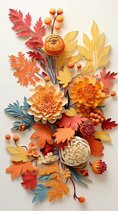 3D立体浮雕画 纸雕 背景图 插图 插画
