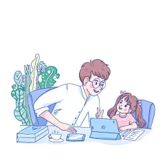 快乐温馨父亲节亲子爸爸女儿子感恩父爱手绘插画海报素材设计模板-淘宝网