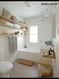 simply white and wood bathroom: 