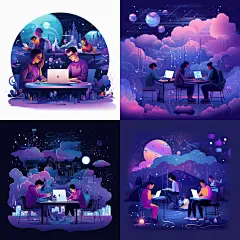 创新设计美学扁平风插画