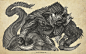 Gorgontuan, Hai Hoang : A new sketch design for a big thing to come, done with ball point pen. This is the legendary beast in Vietnamese culture called : "Chằn Tinh". There is no official name for it in English. Its appearance varies. The Northe