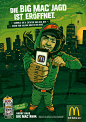 Big Mac Jagd : Poster illustrations, keyvisual, typeface etc. for McDonald's "Big Mac® Jagd" promotion.