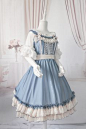 Cute dress // lovely blue color~ And, the ivory details are perfect