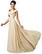 Amazon.com: Belle Poque® Cap Sleeve Chiffon Ball Gown Evening Party Dress: Clothing
