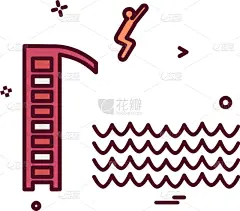 游泳池,计算机图标,蜘蛛网,夏天,白色,分离着色,设计,休闲,剪影