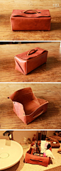 Expanding Toiletry Bag, Traveller Dopp Kit, Handmade Vegetable Tanned Leather…: 