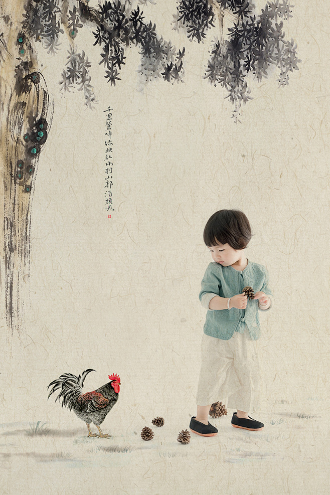 简单的快门师的儿童摄影作品《儿童工笔画》