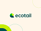 Ecotail abstract ai branding clever digital e eco fintech gree letter logo minimal money nature payment postive tail technology vibrant web