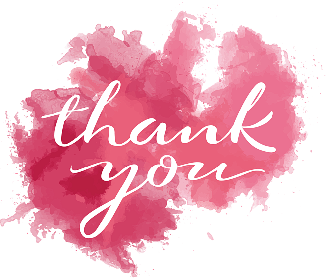 感谢字体thanks喷溅水彩颜料