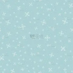 可爱的手绘冬季矢量模式与雪花孤立在浅蓝色的背景。下雪的背景。象征冬天，圣诞快乐，新年庆祝矢量插图