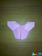 小动物折纸大全图解-粉红色的蝴蝶