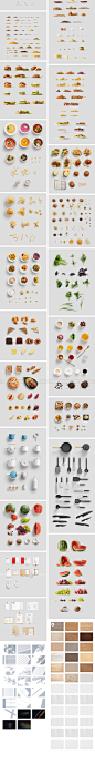 厨房烹饪轻食水果甜品美食品牌vi应用设计贴图ps样机国外设计模板下载_颜格视觉