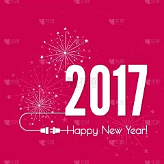 2017年,新年前夕,夜晚,事件,插座,一月,联系,问候,闪亮,庆祝