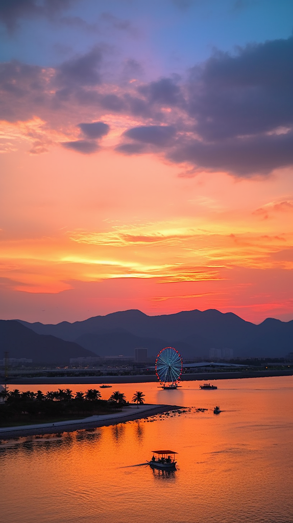 海边日落国内城市海南旅游景点风景摄影图-花瓣网