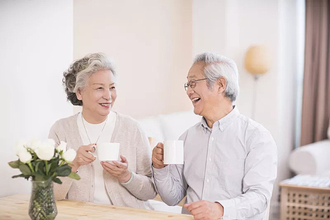 老年伴侣,幸福,茶,老年人,中老年人图片...
