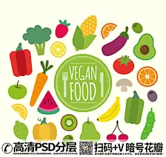 qq2827534226种健康素食食物矢量图