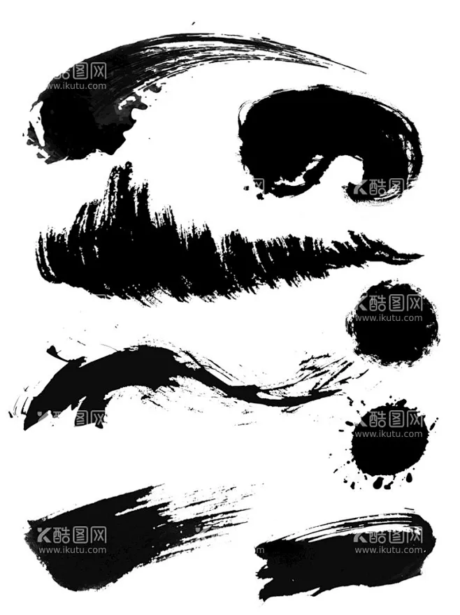 笔刷毛笔字体墨迹底纹 - 源文件下载【酷图网】笔刷,笔触,PS笔刷,毛笔字体,设计素材,溅墨,水墨书法,中国风,墨迹,画笔,矢量笔刷,笔画 ...