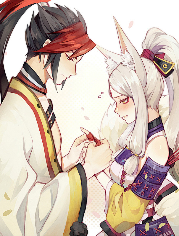 阴阳师手游 白狼 同人图 插画 壁纸 |...