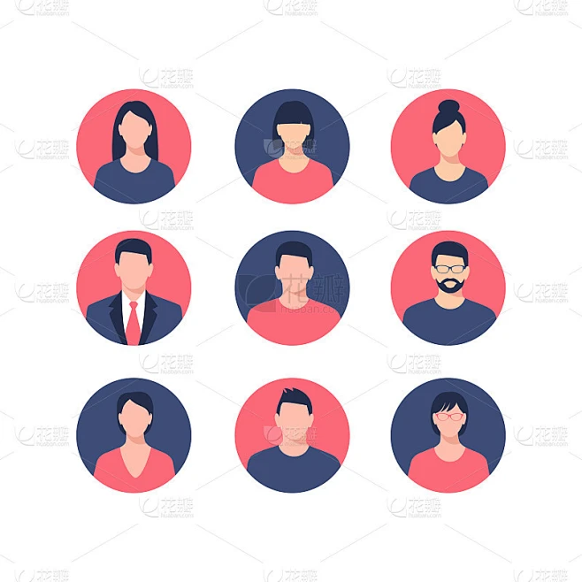 Avatar profile icon set素材-花瓣网