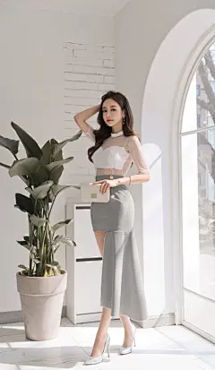 ▼SonYoonJoo▲180412图片_TN更新(白色风琴华尔兹透明不对称裙)_孙允珠吧_百度贴吧