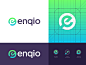 Enqio - Logo Design branding design identity search results magnify glass e scalable platform creative logo modern logo tech logo logo design logo tech data tool store retail shopper enqio