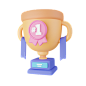 Education Trophy 3D Illustration