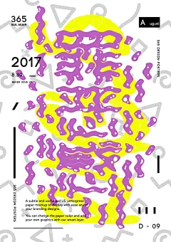 创意抽象字母元素几何形构成艺术时尚品牌概念背景海报PSD设计素材模板-淘宝网_@宇飞视觉