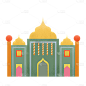 手绘圆顶建筑民族风
