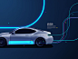 新能源高科技智能充电桩电池宣传海报平面设计蓝色背景模板