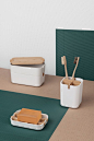 Lexon - ZEN soap tray, cup & cotton box, design Philip Wong