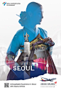 A woman wearing a hanbok is holding her clothes. In the background of the Hanbok, Seoul's major attractions such as Gwanghwamun Square, Gyeongbokgung Palace, and Dongdaemun Design Plaza (DDP) are 'overlapped'. Below this is the phrase. 'Unforgettable Expe