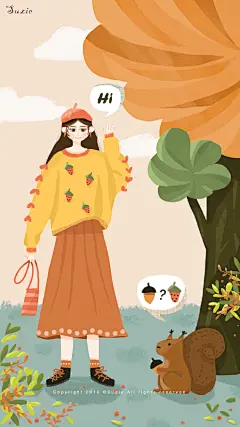 扁平风女孩插画

作者：苏森Suzie ​ ​​​​