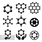 Carbone石墨烯结构矢量图标集Carbone graphene structure vector icons set - 图虫创意-全球领先正版素材库-Adobe Stock中国独家合作伙伴