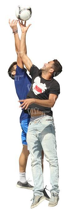 Two guys playing bal...