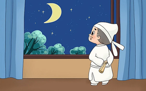 静夜思儿童古诗词插图Q版李白-花瓣网