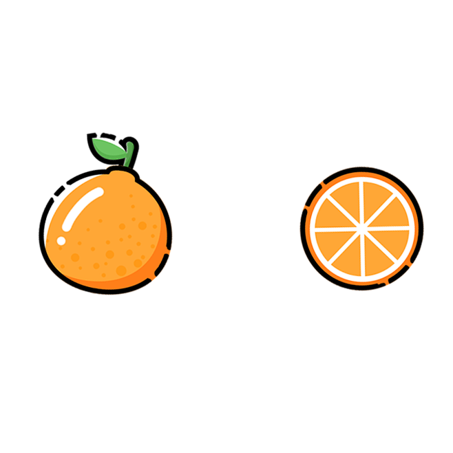 矢量素材橘子|卡通Q版|png素材