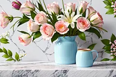 桌上的花瓶装饰展示样机背景图