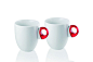 Guzzini杯子：塑料的红色手柄和纯白的杯子搭起来很时尚啊！