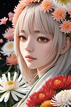 忠诚纯洁之美高清日本动画中的星光菊花