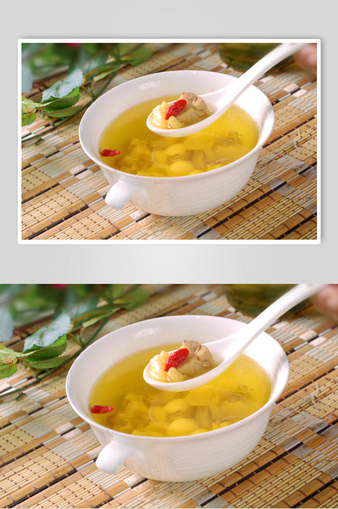 美味汤类白果鸡肉汤美食摄影图片