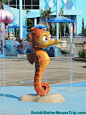 Sheldon - the little seahorse from "Finding Nemo - in the children's splash area at Disney's Art of Animation Resort. For more photos, see: http://www.buildabettermousetrip.com/disneys-art-of-animation  #Disneyworld #FindingNemo: 