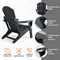 Amazon.com: Folding Adirondack Chair, Fire Pit Chairs, Plastic Adirondack Chairs Weather Resistant with Cup Holder, Composite Adirondack Chairs, Black : Patio, Lawn & Garden