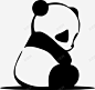 坐着的黑色小熊猫图标 平面电商 创意素材