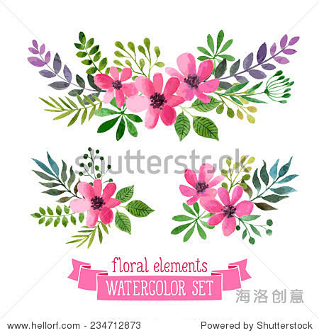 Vector flowers set. ...