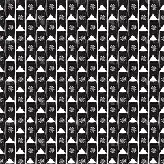 简简单单的新年图案。冬天的背景。黑色背景下的雪花包装纸设计。