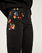 Image 3 of MID RISE EMBROIDERED SKINNY JEANS from Zara: