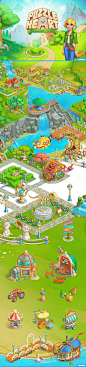 2D awem awemgames cartoon Character design  Environment design Game Art Landscape match3 puzzleheart