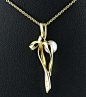 Mikimoto Bow 18k Yellow Gold Akoya Pearl & Diamond Pendant Necklace - Jewellery Catalog - Xupes