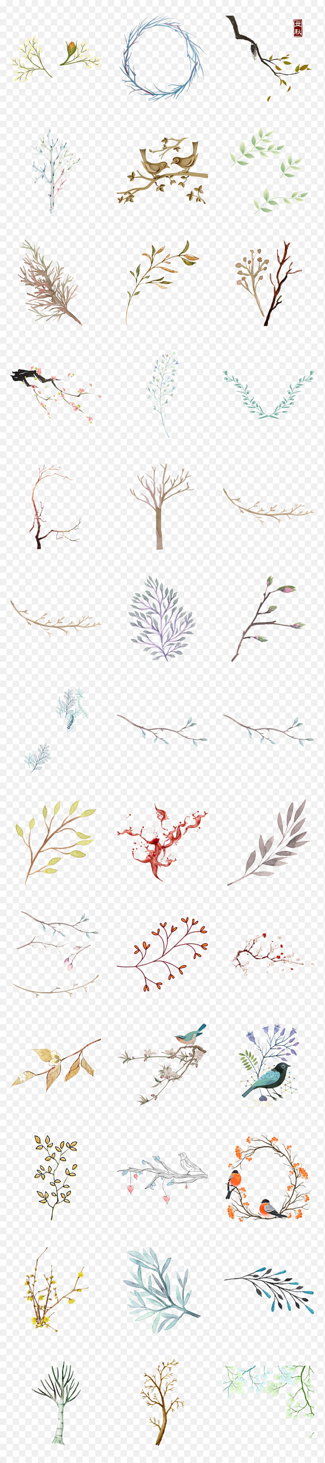 文艺棉花干花圆形花环PNG免抠